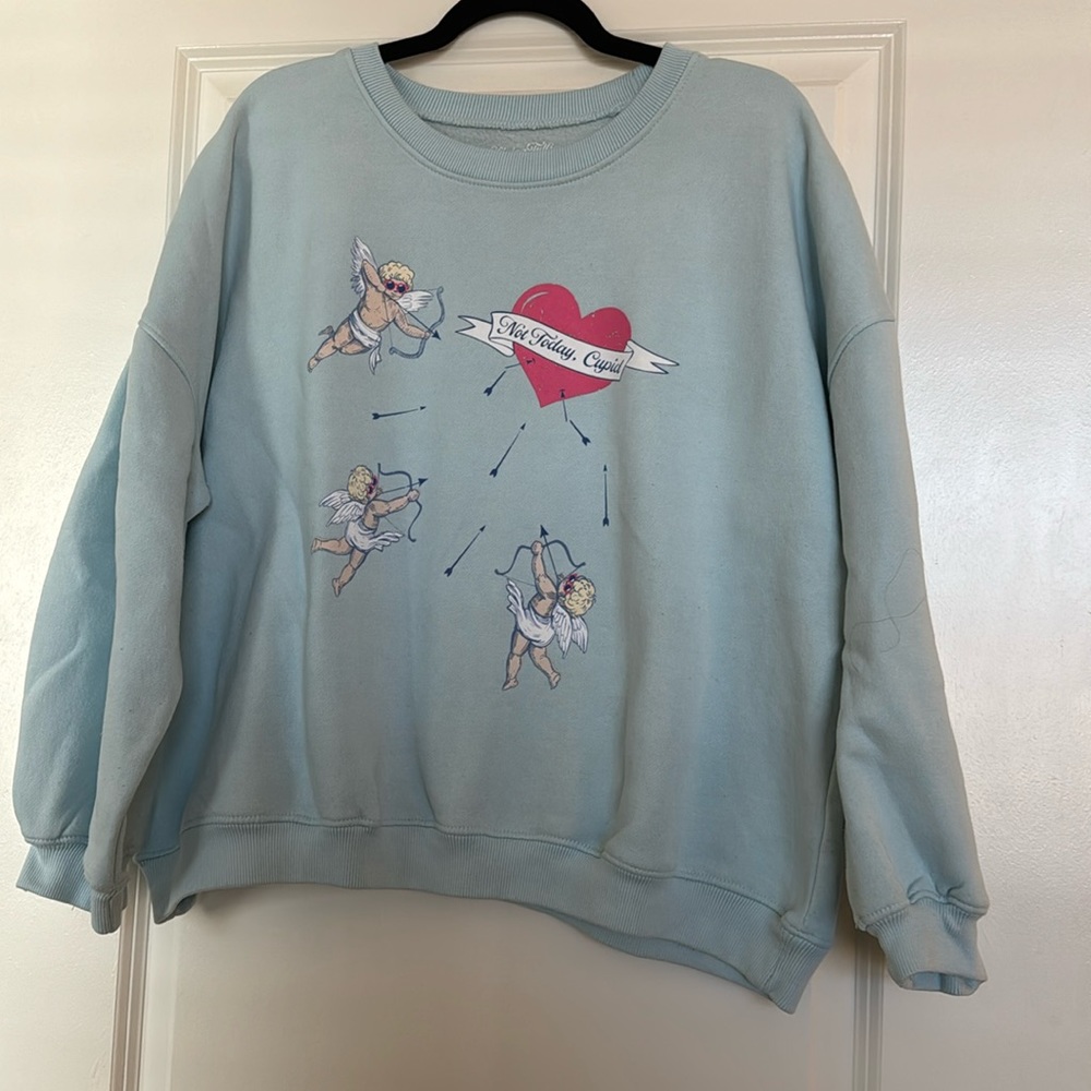 Living Fully Co “Not today Cupid” cropped sweatshirt.